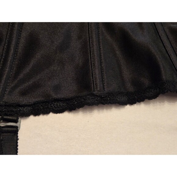 Vintage Carnival Black Bustier Corset 36C | Made in USA | All 4 Garter Straps - Picture 9 of 15